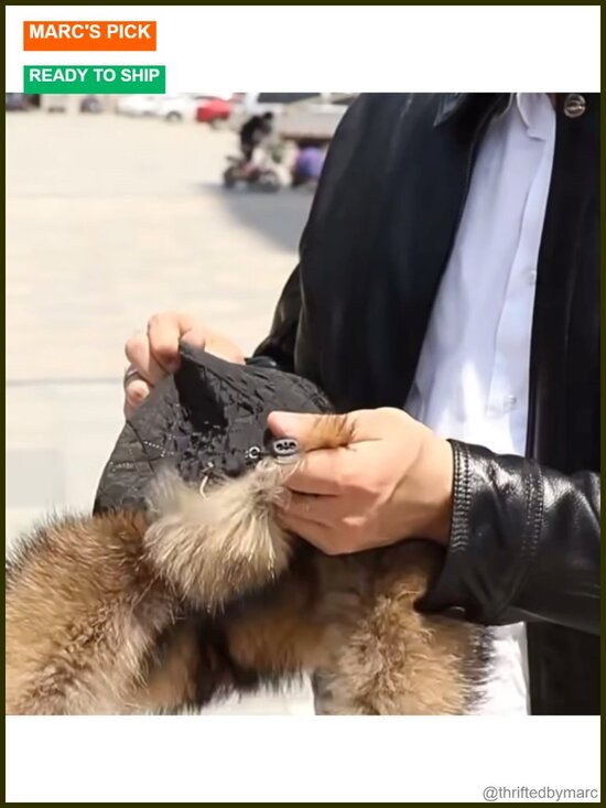 Real Fox Fur Trapper Hat, Ushanka Style w/ Sheepskin Leather Shell main image 5